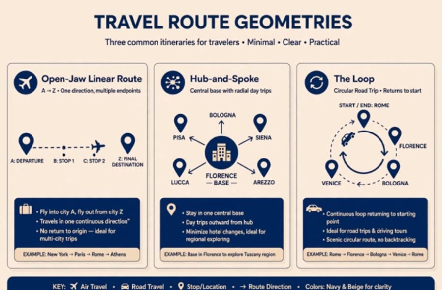 1 Establish Route Geometry Open-Jaw vs Train Loops