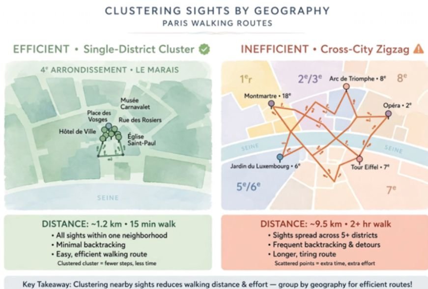 3. Cluster Sights by Geography and Pacing